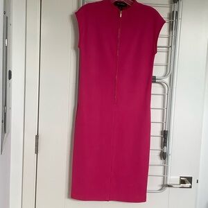 St. John Fuchsia Wool Blend Knit Midi Dress w/Pockets - Sz 0